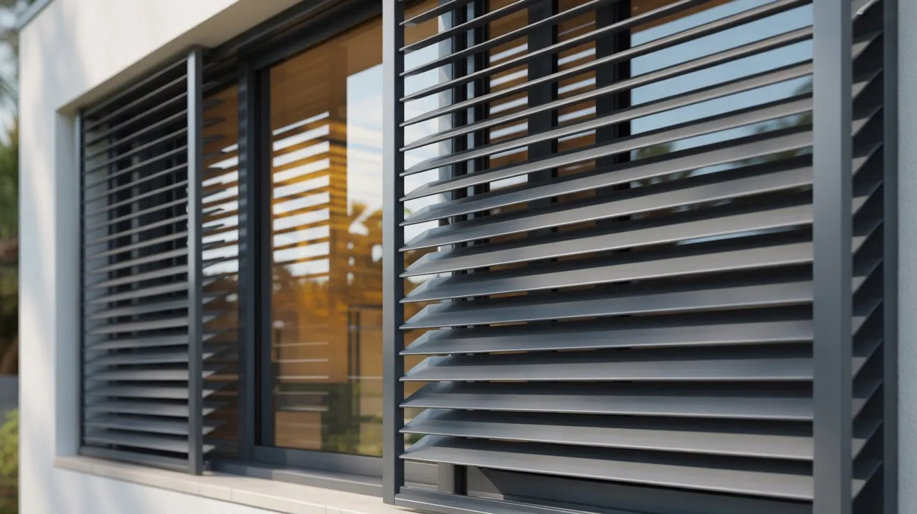 Modern aluminium window louvres installed on a residential building by A TO Z FABRICATION PVT LTD in Guildford NSW.